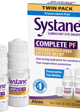 Systane COMPLETE PF Multi Dose Preservative Free Dry Eye Drops 0.34 Fl Oz, 2 count (pack of 1) (Packaging may vary)