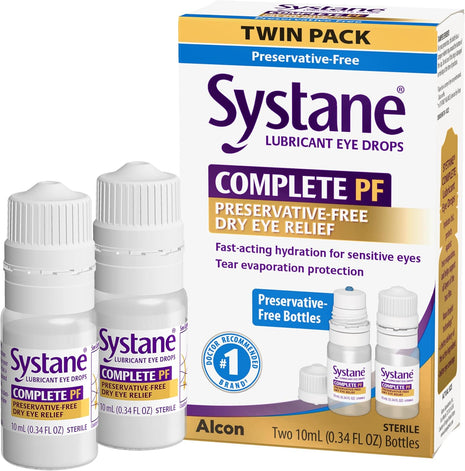 Systane COMPLETE PF Multi Dose Preservative Free Dry Eye Drops 0.34 Fl Oz, 2 count (pack of 1) (Packaging may vary)