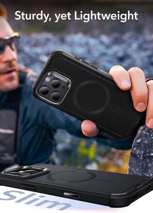 ESR for iPhone 16 Pro Max Case Flex Stand, for MagSafe, Rugged, Black | Camera Control, 7X Military-Grade Drop Protection, Magnetic Phone Case, Shock-Absorbing Rugged Cover, Dustproof Port Cover