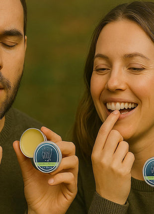 The Ilex Wood   All Natural Lip Balm   Lemon Balm and Peppermint   Cold Sore Treatment for Lips, Palm Oil Free, Cruelty Free, Plastic Free, Moisturising Lip Balm, Handcrafted   10ml (0.34 fl oz)