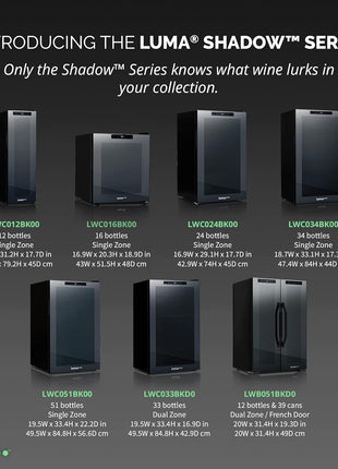 Luma Comfort Shadow Series Wine Cooler Refrigerator 12 Bottle & 39 Can Dual Temperature Zones, Freestanding Mirrored Wine and Beverage Fridge with Double-Layer Tempered Glass Door & Compressor Cooling
