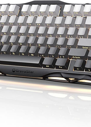 GravaStar Mercury K1 75% Wireless Mechanical Gaming Keyboard, Aluminum Alloy, Gasket Compact Custom Keyboard Hot-Swap Socket, Linear Switches, RGB Backlit - Gradient Black