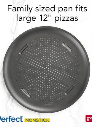 GoodCook AirPerfect Nonstick 16 Pizza Pan ? Pizza Tray for Oven, Perforated Round Pizza Pan, Carbon Steel Baking Pan, Homemade, Frozen & Leftover Slices