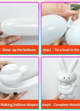 100Pcs 260 Balloons White Long Balloons for Balloon Garland Thickening Skinny Latex Twisting Balloon for Animals Modeling Christmas Birthday Wedding Party Decorations