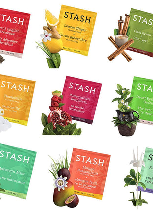 Stash Tea Bags Sampler Assortment (52 Count) 30 Different Flavors Gifts for Her Him Women Men Mom Dad Friends Coworkers Family