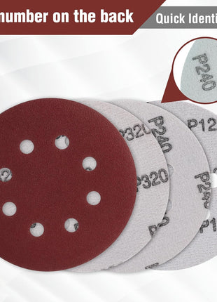 WORKPRO 150-piece Sanding Discs Set - 5-Inch 8-Hole Sandpaper 10 Grades Include 60, 80, 100, 120, 150,180, 240, 320, 400, 600 Grits for Random Orbital Sander(Not for Oscillating Tools or Mouse Sander)