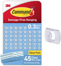 Command Indoor Mini Light Clips, Damage Free Hanging Christmas Light Clips, Mini Wall Clips for Hanging Indoor Christmas Decorations, Lights and Cables, 45 Clear Clips and 54 Command Strips