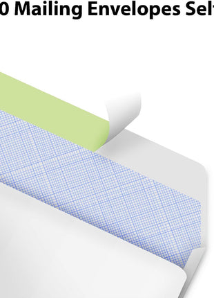 #10 Envelopes Letter Size Self Seal | 500 Business Mailing Security Peel and Sealing Envelope | 100% Tinted | no 10 White Windowless Legal Regular Plain Envelops Pack | 4-1/8 x 9-1/2 Inches | 24 LB