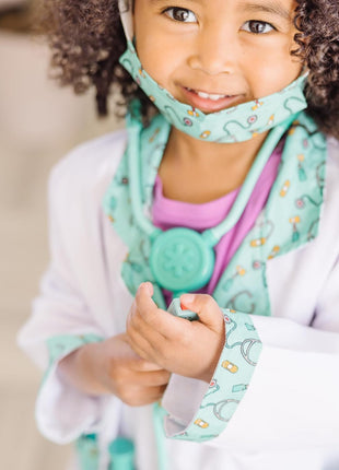Melissa & Doug Doctor Costume, Pretend Play Dress Up Set (8-Pc) Stethoscope, Coat & Accessories, Role Play Toys for Kids 3+