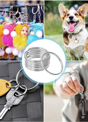 Paxcoo 100 Pack Keyrings, Split Key Rings Bulk for Keychain and Crafts (1 Inch)
