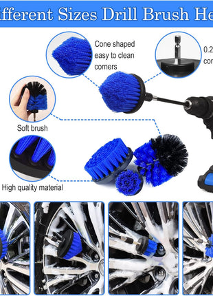 TTRCB 27Pcs Car Detailing Kit, Car Cleaning Kit, Car Detailing Brush Set, Drill Brush Set, Car Detailing Brushes, Car Wash Kit, Car Accessories, Car Cleaning Supplies for Interior, Exterior, Wheels