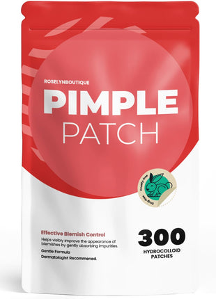 ROSELYNBOUTIQUE Pimple Patches for Face 300 Counts 4 Sizes Hydrocolloid Acne Patches with Tea Tree Oil,Zits Blemishes Pore Strips - Vegan Facial Skin Care Products Cruelty-Free (Packaging May Vary)