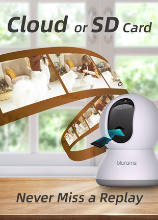 blurams Pet Camera 2K, Dog Camera with Phone App, 360° PTZ Indoor Cameras for Home Security Indoor, Color Night Vision, 2-Way Talk, Motion Detection&Tracking, Cloud&SD