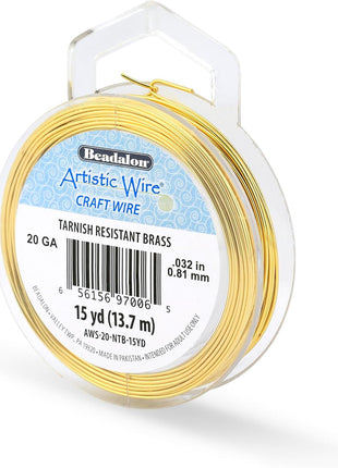 Artistic Wire, 20 Gauge Tarnish Resistant Brass Craft Wire, 15 yd