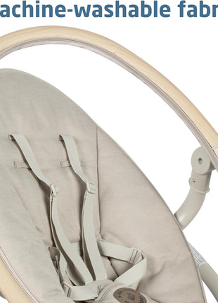 Maxi-Cosi Cassia Smart Baby Swing for Infants, Portable, Foldable Infant Swing with Music, 360 Rotation, 5 Speeds, 12 Melodies, EcoCare Fabric, Auto Motion Sensor, 2 Reclines, Classic Oat