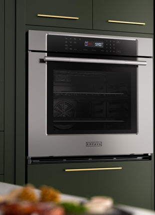 Empava 30 inch Electric Single Wall Oven with 10 Cooking Funcitons, Built-in Convection System with Screen Touch Control, Air Fry, Self-cleaning