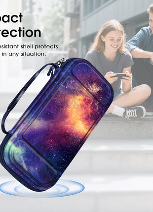 Fintie Carrying Case for Nintendo Switch 2 (2025), Shockproof Hard Shell Switch 2 Case, Protective Cover Portable Travel Bag with Game Card Slots & Inner Pocket for Accessories, Galaxy