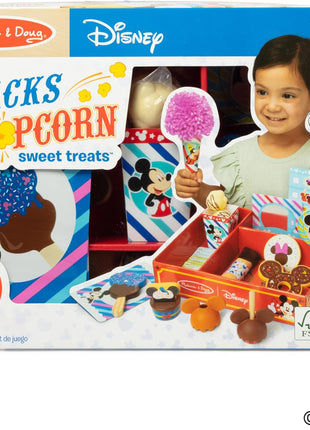 Melissa & Doug Disney Snacks & Popcorn Wooden Play Food Set – 24 Pieces | Mickey Mouse, Minnie, Wooden Toy for Boys and for Girls 3+ - FSC Certified