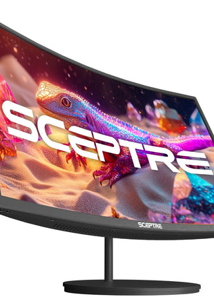 Sceptre Curved 27-inch Prime Monitor up to 100Hz 1080p, HDMI x2, VGA, 99% sRGB, Built-in Speakers, R1500, Machine Black 2025 (C275W-1920RN Series) | HDMI x2, Up to 1080p, VGA, 99% sRGB, Built-in Speakers, R1500, 2025 (Series)