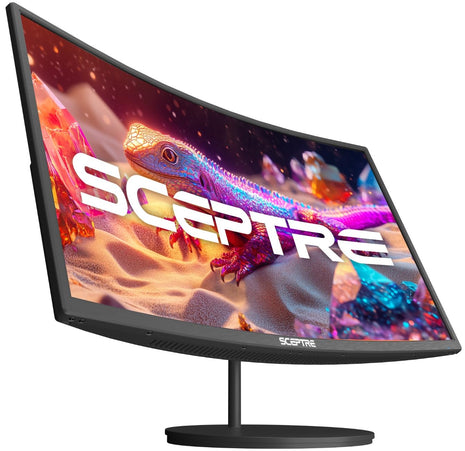 Sceptre Curved 27-inch Prime Monitor up to 100Hz 1080p, HDMI x2, VGA, 99% sRGB, Built-in Speakers, R1500, Machine Black 2025 (C275W-1920RN Series) | HDMI x2, Up to 1080p, VGA, 99% sRGB, Built-in Speakers, R1500, 2025 (Series)