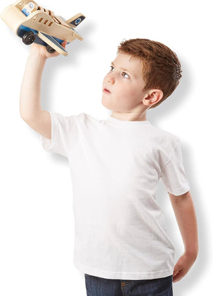 Melissa & Doug Wooden Airplane Play Set with 4 Play Figures and 4 Suitcases