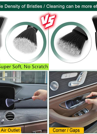 Car Interior Duster Detail Brushes, Soft Bristles Brush Car Accessories for Cleaning Dashboard Air Vent Crevice, Detailing Dusting Tool Kit for Auto Truck SUV RV