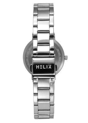 Helix by Timex Analog Watch for Women with Burgundy Round Dial & Silver Stainless Steel Bracelet Band Water Resistant Women's Wrist Watches - TW056HL04