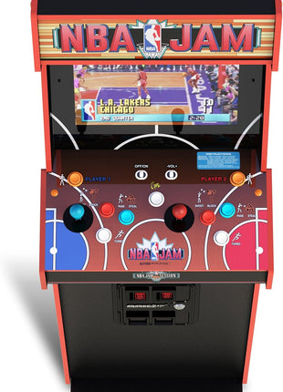 ARCADE1UP NBA Jam Deluxe 2-Player Control Panel Arcade Machine, Built for Your Home, 5 Foot Tall Cabinet with 3 Classic Games