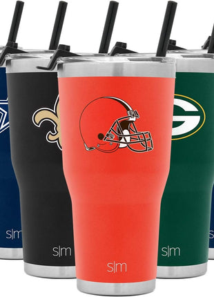 Simple Modern Officially Licensed NFL 30oz Tumbler with Flip Lid and Straws | Football Insulated Stainless Steel Cup | Gifts for Men Women | Trek Collection