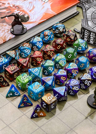CiaraQ Polyhedral Dice Set - DND Role Playing Dice | Acrylic RPG Dice for Dungeons and Dragons MTG Table Games, Multi-color, 35pcs