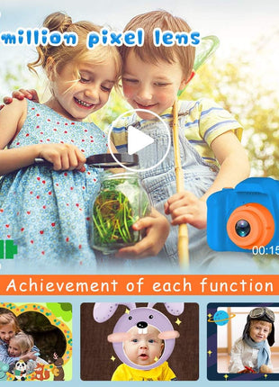 Seckton Upgrade Kids Selfie Camera, Christmas Birthday Gifts for Boys Age 3-9, HD Digital Video Cameras for Toddler, Portable Toy for 3 4 5 6 7 8 Year Old Boy with SD Card-Navy Blue