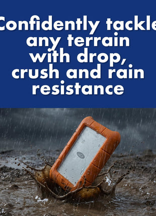 LaCie Rugged Raid Shuttle 8TB External Hard Drive Portable HDD - USB-C USB 3.0 Compatible, Drop Shock Dust Water Resistant, for Mac and PC Computer Desktop Laptop, 1 Mo Adobe CC (STHT8000800)