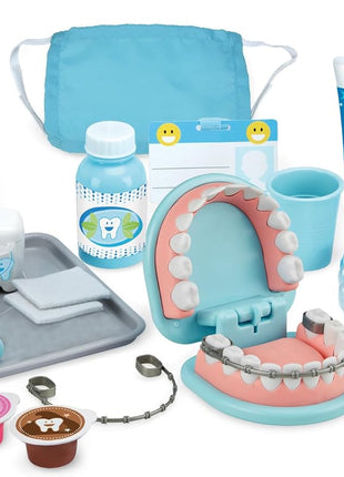 Melissa & Doug Super Smile Dentist Play Set, 25-Piece Dentist Kit with Oversized Teeth, Large Tools & Accessories, Kids Toys for Girls & Boys 3+