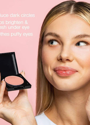 Palladio Under Eye Brightener, Conceal, Brightens, Reduces Appearance of Dark Circles, With Caffeine Peptides & Vitamin E, Tired Skin Color Correcting Brightener & Primer, Light to Medium Skin Tone