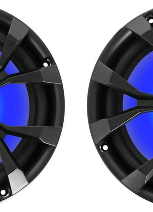 Rockville Pair RKL80MB 900 Watt 8-Inch 2-Way Marine Boat Speakers, IP66 Waterproof, Beat-Sync LED Lights, Rustproof Design, Perfect for Boats and ATVs