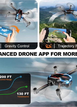 Drone with Camera for Adults, 2K HD FPV Drones with Upgrade Altitude Hold, One-Key Take Off/Landing, Speed Adjustment, Headless Mode, 2 Batteries, Toys Gifts for Teen Boys Girls, Beginner