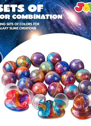 JOYIN Slime Party Favors, 24 Pack Galaxy Slime Ball - Stretchy, Non-Sticky, Mess-Free, Stress Relief, and Safe - Toys for Girls and Boys - Easter, Classroom Reward, Party Supplies, Valentines
