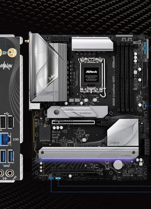 ASRock B860 Live Mixer WiFi 6E LGA1851 DDR5 ATX Motherboard Intel Core Ultra Series 2 12+1+1+1+1 Power Phase PCIe 5.0 x16 Thunderbolt 4 Wi-Fi 6E DDR5 8666+ (OC) 3x M.2 (Gen5/4) 2.5G LAN BIOS Flashback