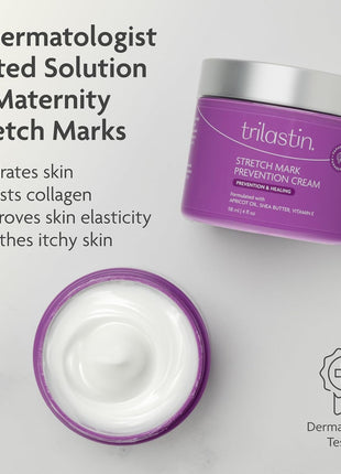 Trilastin Stretch Mark Cream for Pregnancy – Hydrating Belly Cream for Pregnant Women- Shea Butter & Vitamin E, Paraben Free, No Added Fragrances - Maternity Body Lotion for Belly, Hips, Thighs – 4 oz