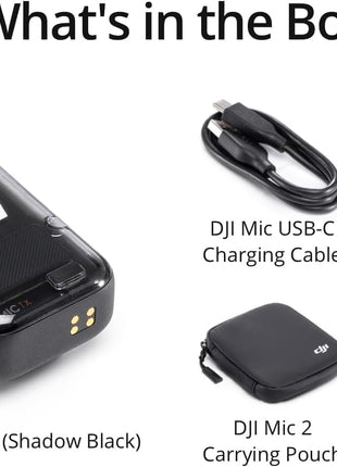 DJI Mic 2 Transmitter (Shadow Black), Wireless Microphone with Intelligent Noise Cancelling, 14-Hour Internal Recording, 6-Hour Battery, Magnetic Attachment, Bluetooth Microphone, YouTube, Vlogs