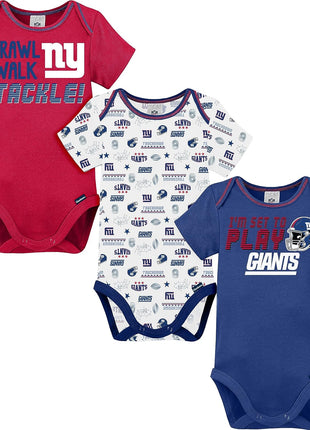 Gerber NFL Unisex-Baby NFL Team 3 Pack Short Sleeve Onesie Bodysuit