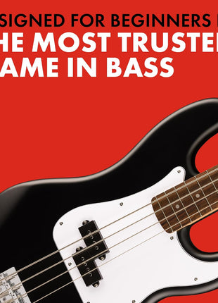 Fender Squier Debut Series Precision Bass Guitar, Beginner Guitar, with 2 Year Warranty, Includes Free Lessons, Black with Matte Finish