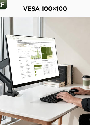 KOORUI 24-inch Computer Monitor Full HD 1920 x 1080p 100Hz VA Display 4000:1 Contrast Ratio with HDMI VGA, TÜV Rheinland Certified, 100 x 100 mm VESA Mountable, Ultra-Slim Design, Tilt, Black, E2412F
