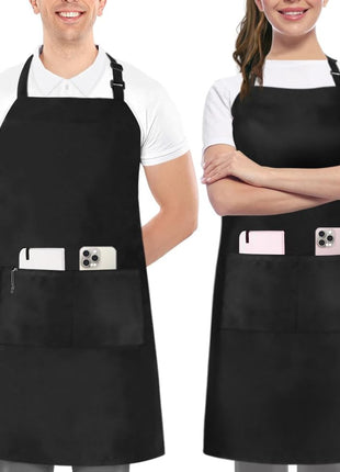 Utopia Kitchen 2 Pack Bib Apron, Adjustable with 2 Pockets, Water and Oil Resistant, Cooking Kitchen Chef Apron for Women Men