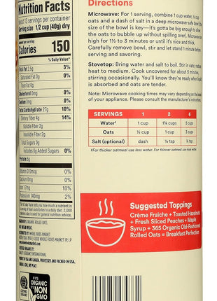 365 by Whole Foods Market, Organic Old Fashioned Rolled Oats, 18 Ounce