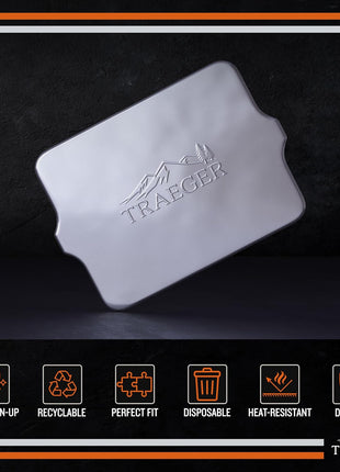 Traeger Grills BAC507 5-Pack Aluminum Drip Tray Liners – Disposable, Heat-Resistant Grill Accessory, Fits Pro 575, Pro 22, Elite 22, 22in x 15.5in