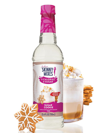 Jordan's Skinny Mixes Sugar Free Coffee Syrup, Holiday Sugar Cookie Coffee Flavoring Syrup, Zero Calorie Drink Mix for Lattes, Baking, Protein Shake, Dairy & Gluten Free, Kosher, 25.4 Fl Oz