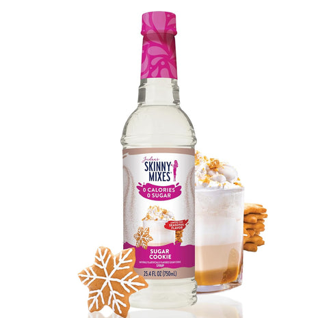 Jordan's Skinny Mixes Sugar Free Coffee Syrup, Holiday Sugar Cookie Coffee Flavoring Syrup, Zero Calorie Drink Mix for Lattes, Baking, Protein Shake, Dairy & Gluten Free, Kosher, 25.4 Fl Oz