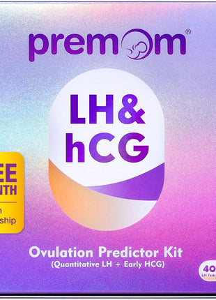 Premom Quantitative Ovulation Predictor Kit for Women | 40 Ovulation Test Strips with Numerical LH Range 0-65 mIU/mL, 10 Pregnancy Test Strips, Premom App Tracking LH Changes