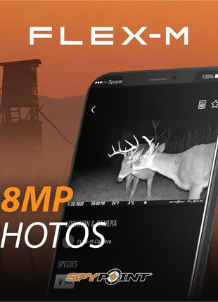 SPYPOINT Flex-M Twin Pack Cellular Trail Cameras - Best Hunting Accessories, No WiFi Needed, GPS, Night Vision, Dual-Sim LTE, IP65 Water-Resistant Game Camera, 28MP Photos, 720p Videos + Sound (2)